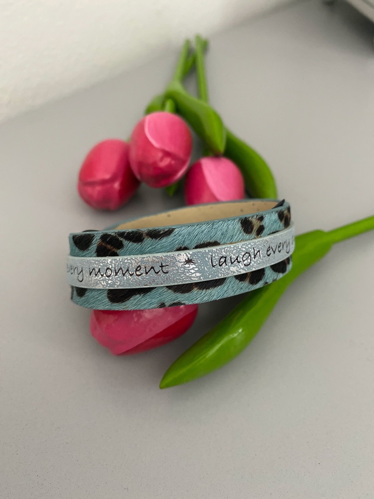 Animal Print Message Cuff Bracelet