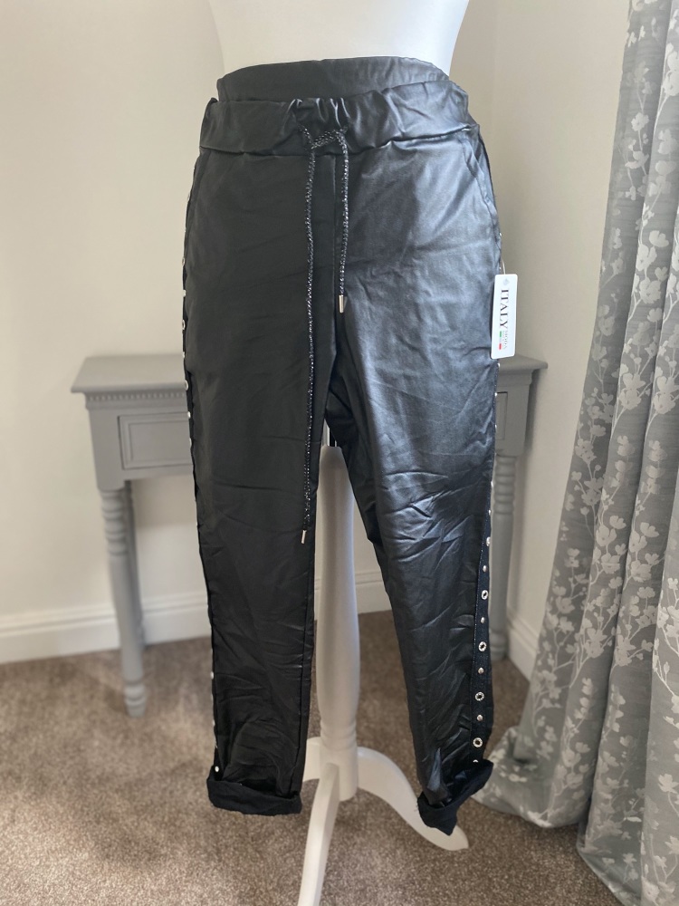 Black Faux Leather \