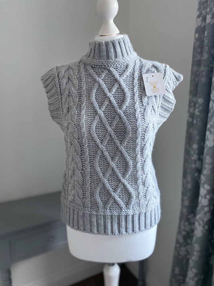 Knitted High Neck Tank Top / Sleeveless Jumper
