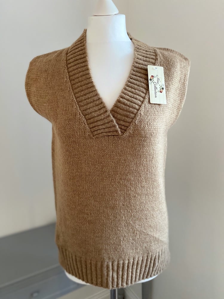 Tan V Neck Tank Top