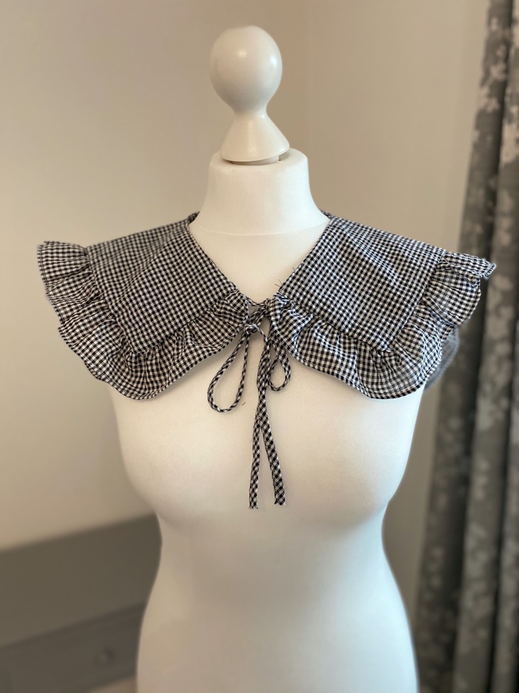 Gingham Black & White Detachable Collar