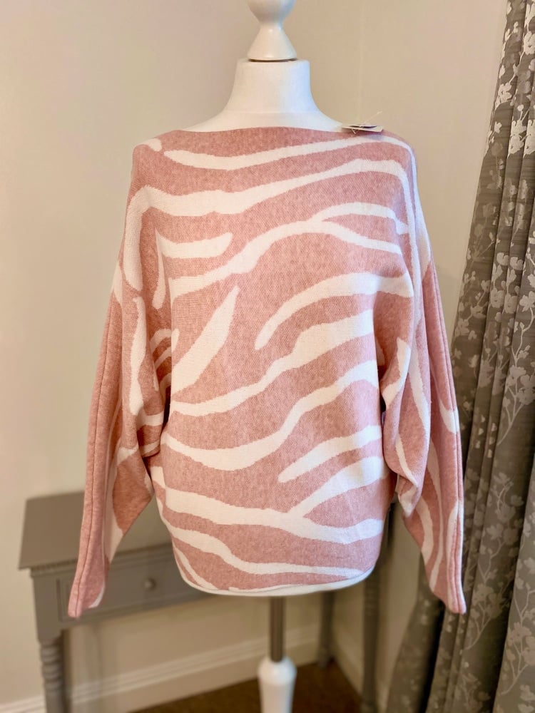 Pink Zebra Print Jumper