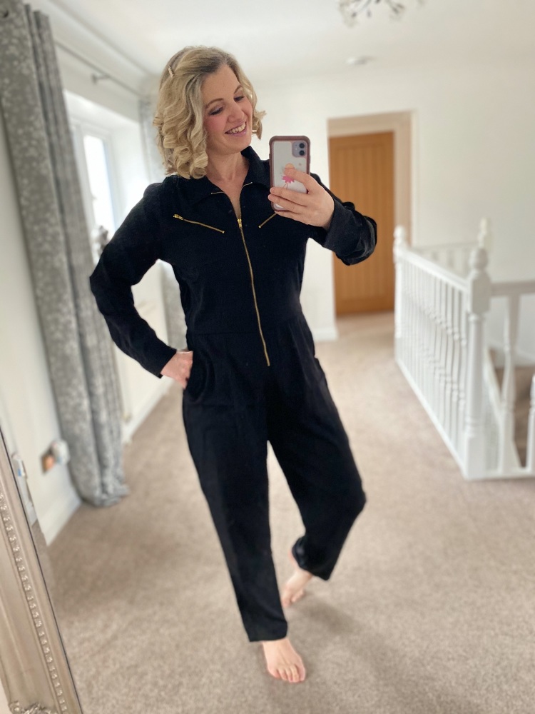 Black Zip Front Jumpsuit