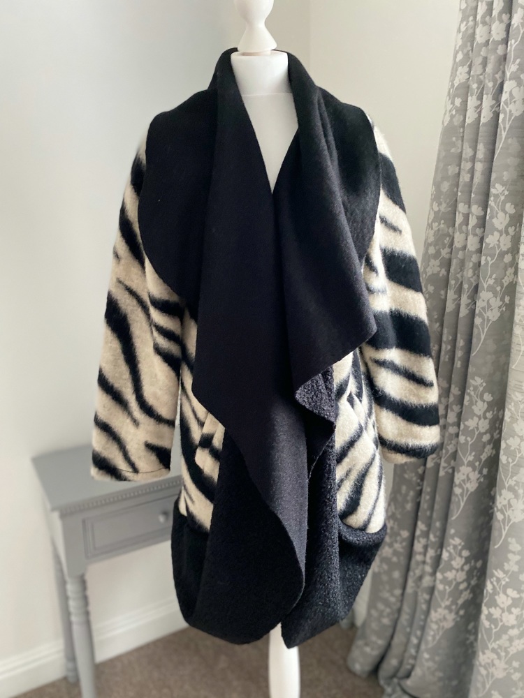 Oversized Zebra Print Coatigan