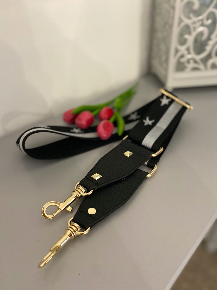Black & White Star Bag Strap
