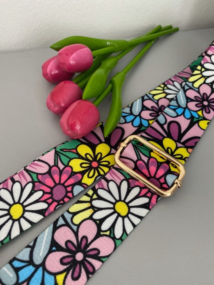 Retro Print Floral Bag Strap