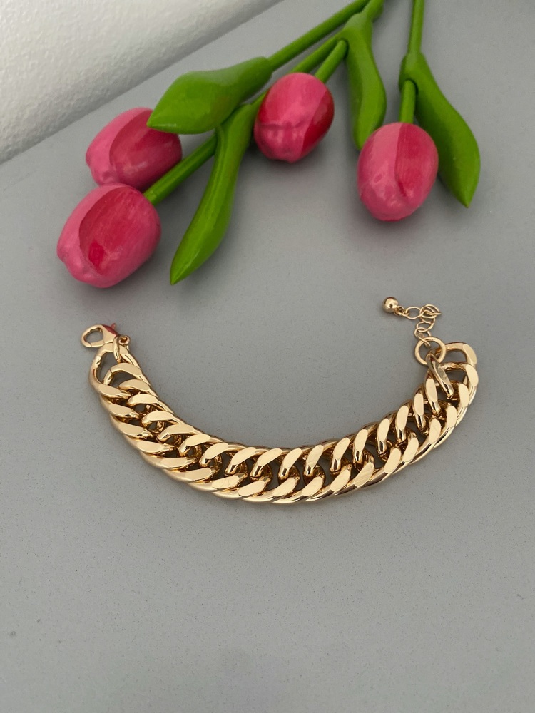 Gold Plated Chunky Curb Bracelet