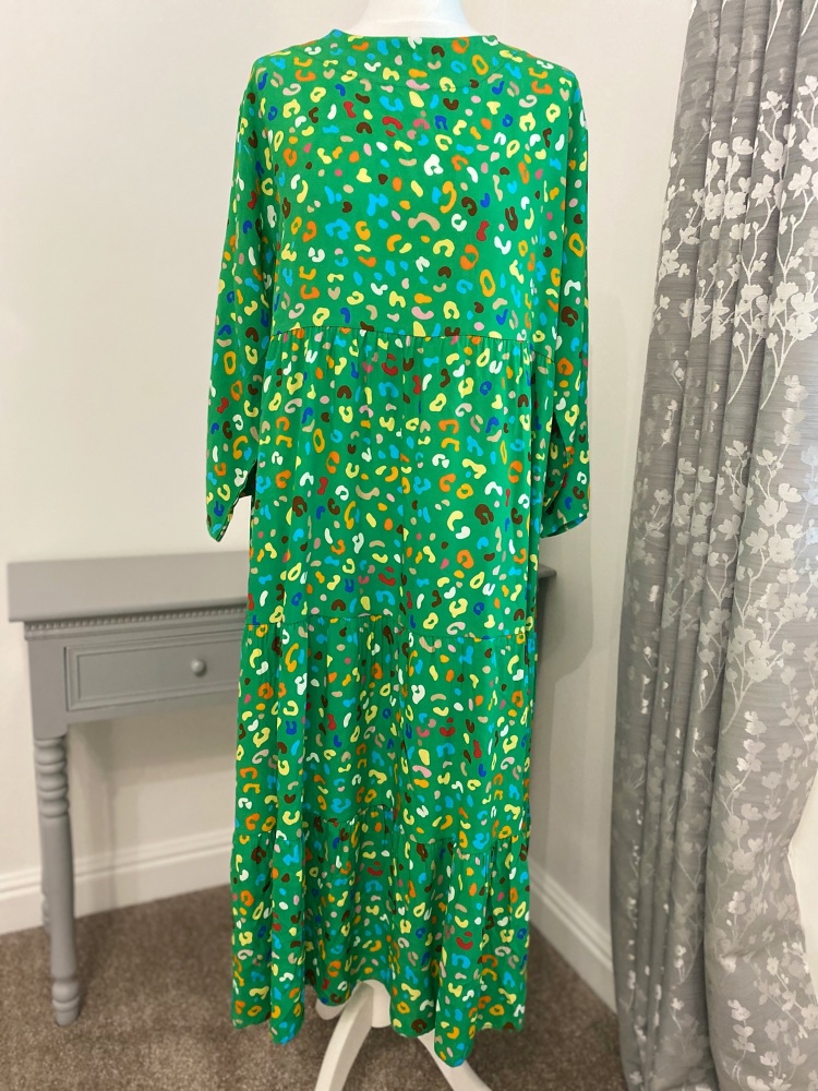 Green Jelly Bean Tiered Maxi Dress