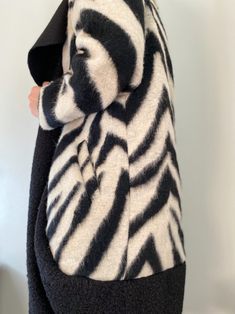 Oversized Zebra Print Coatigan