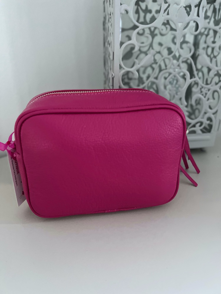 Fuchsia Pink Camera Style Crossbody Bag