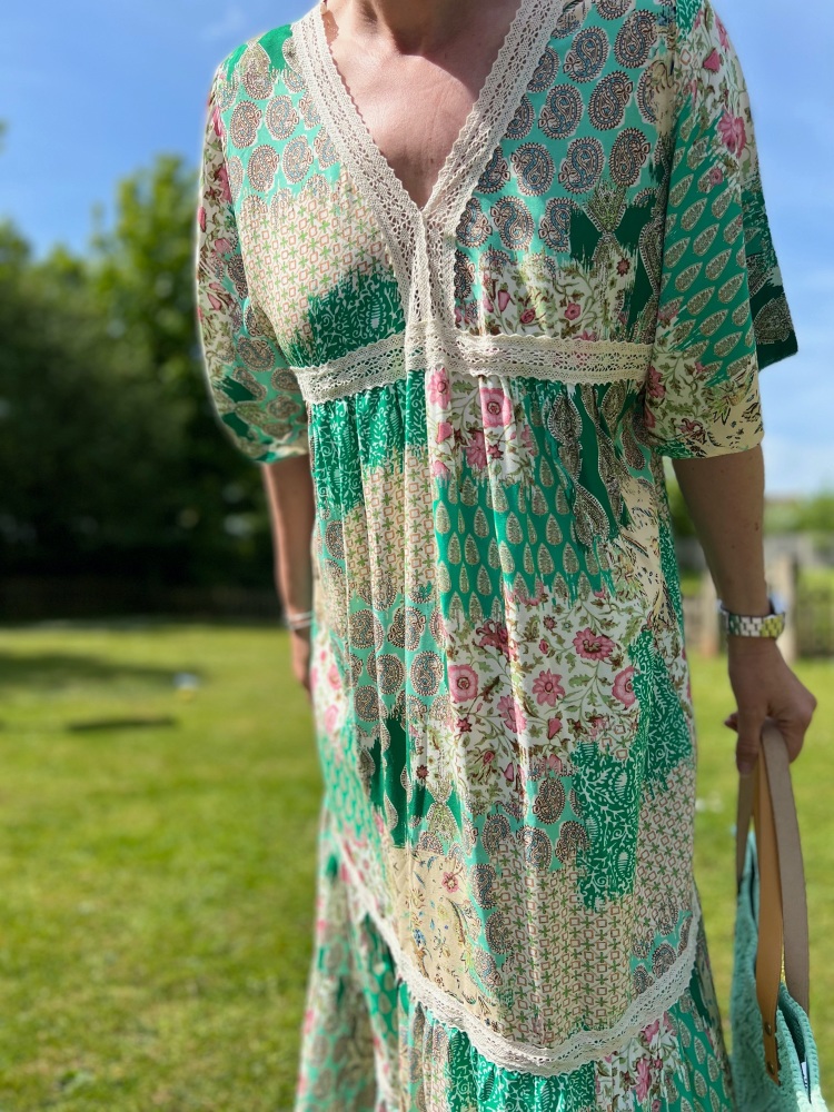 Green Kaftan Style Oversized Dress 