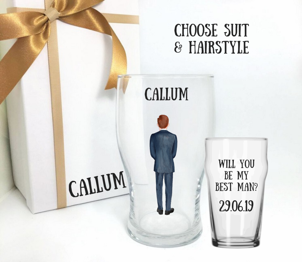 Will you be my best man pint glass