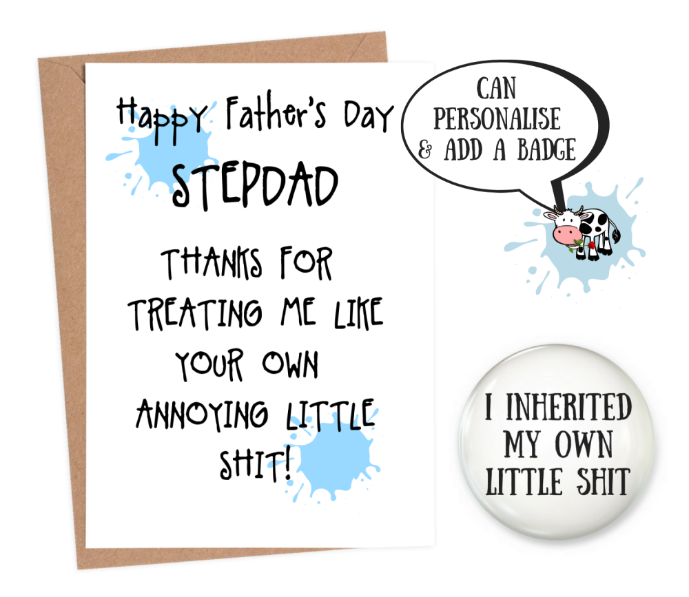 funny step dad fathers day cards