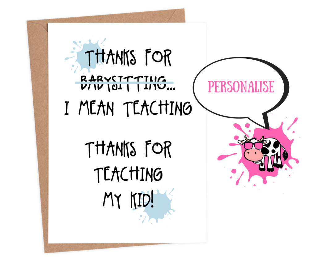 funny thank you cards for teachers