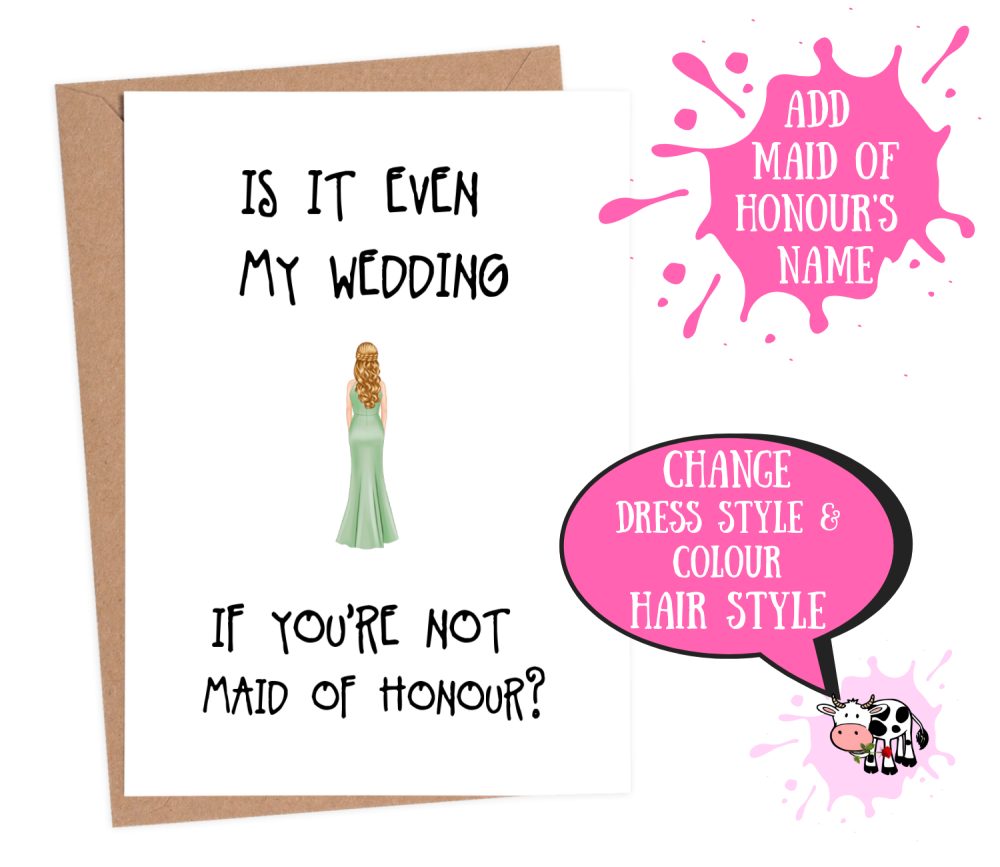 will you be my maid of honour card