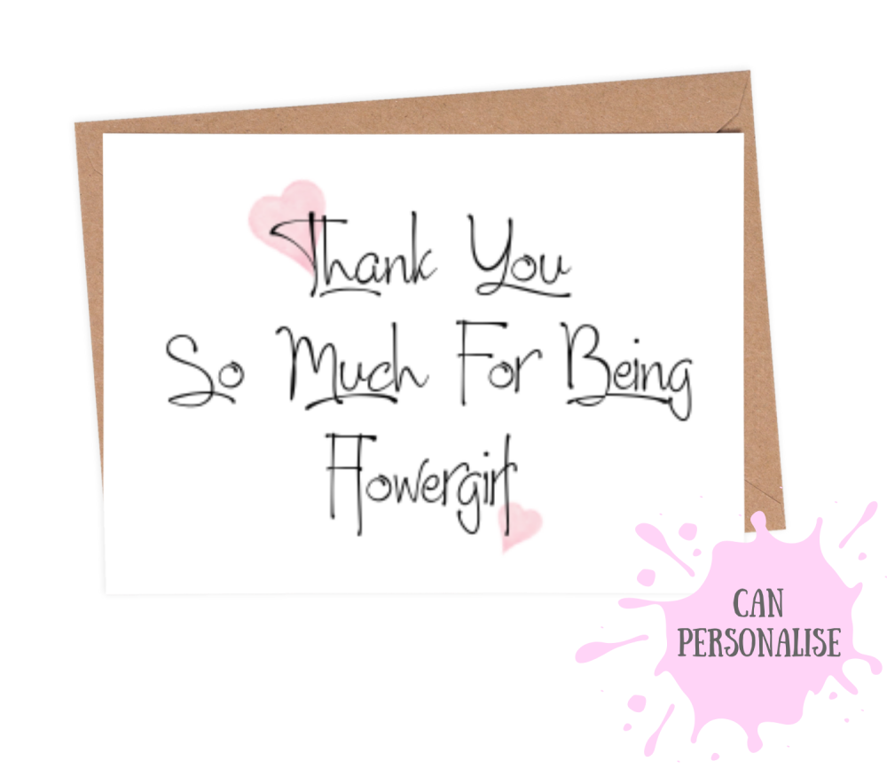 thank you flower girl card