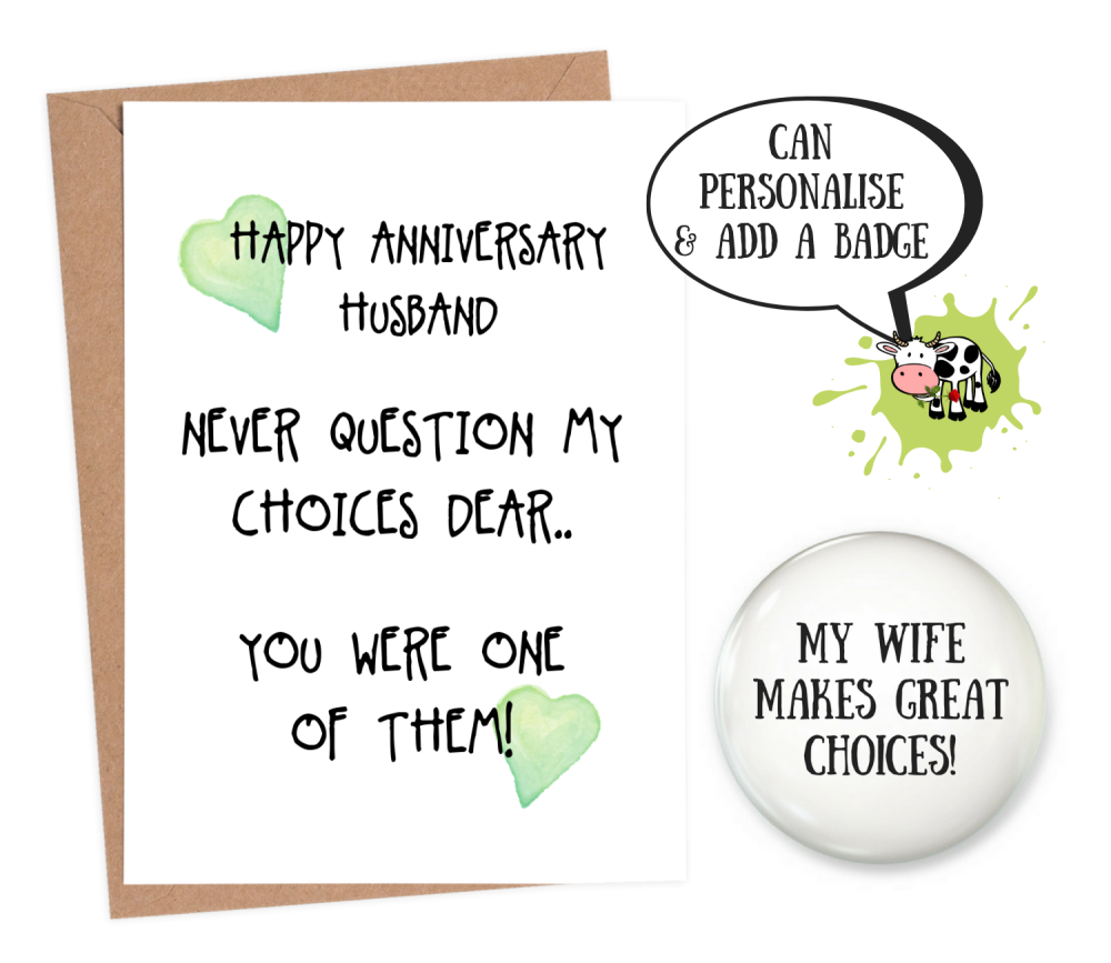 funny anniversary card for husband