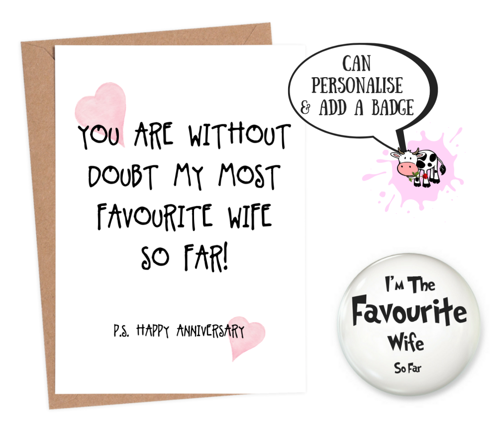 Funny anniversary card for wife | personalised anniversary card | Fast ...