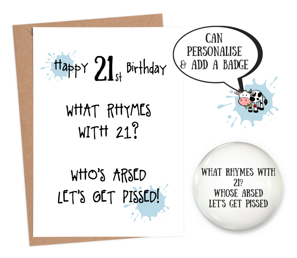 funny 21st birthday cards