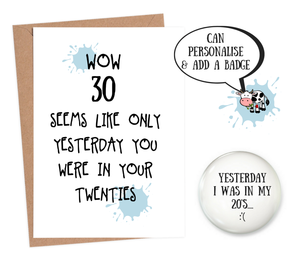 Funny 30th birthday cards | personalised 30th birthday cards | personalised