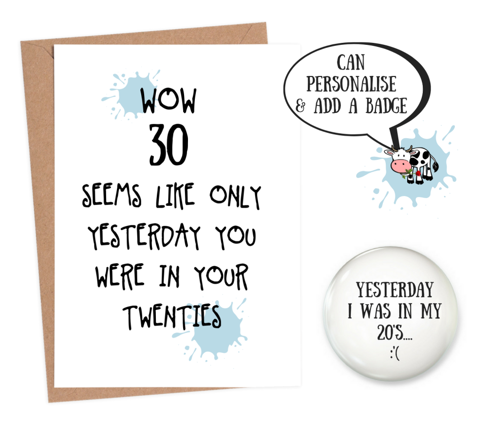 funny 30th birthday cards