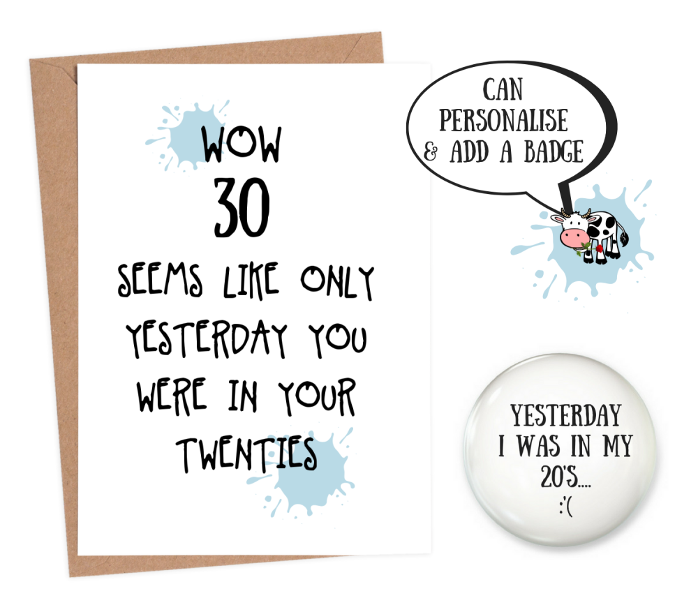 Funny 30th Birthday Cards Personalised 30th Birthday Cards Personalised