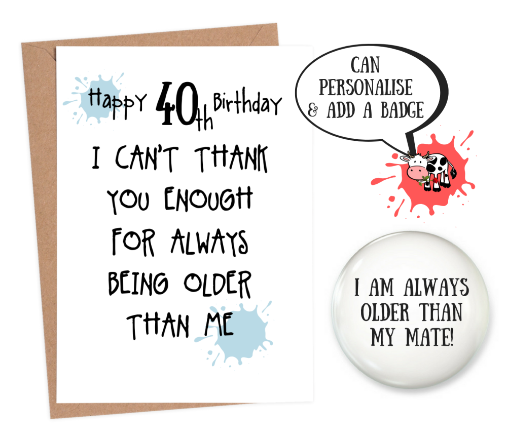 funny 40th birthday cards