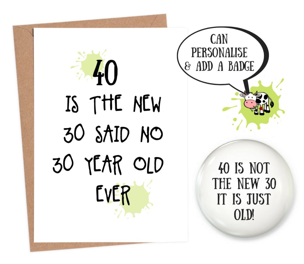 Funny 40th Birthday Cards Personalised 40th Birthday Cards Personalised