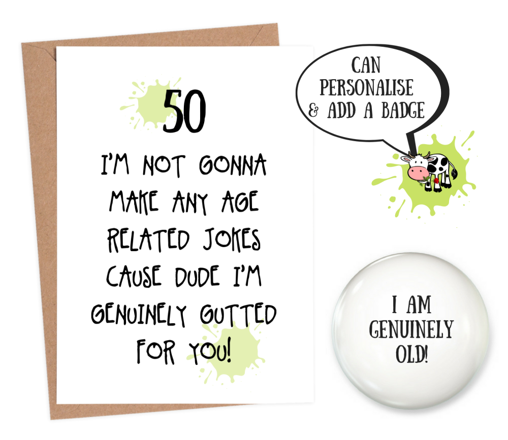 Funny 50th Birthday Cards Personalised 50th Birthday Cards Personalised