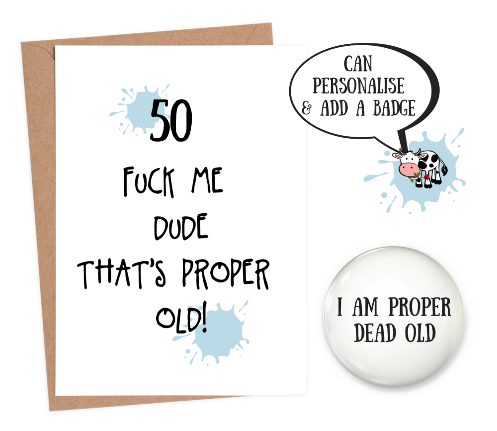 funny 50th birthday cards