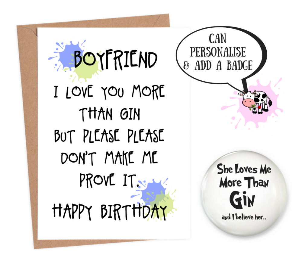 Birthday card for boyfriend | funny birthday card | personalised
