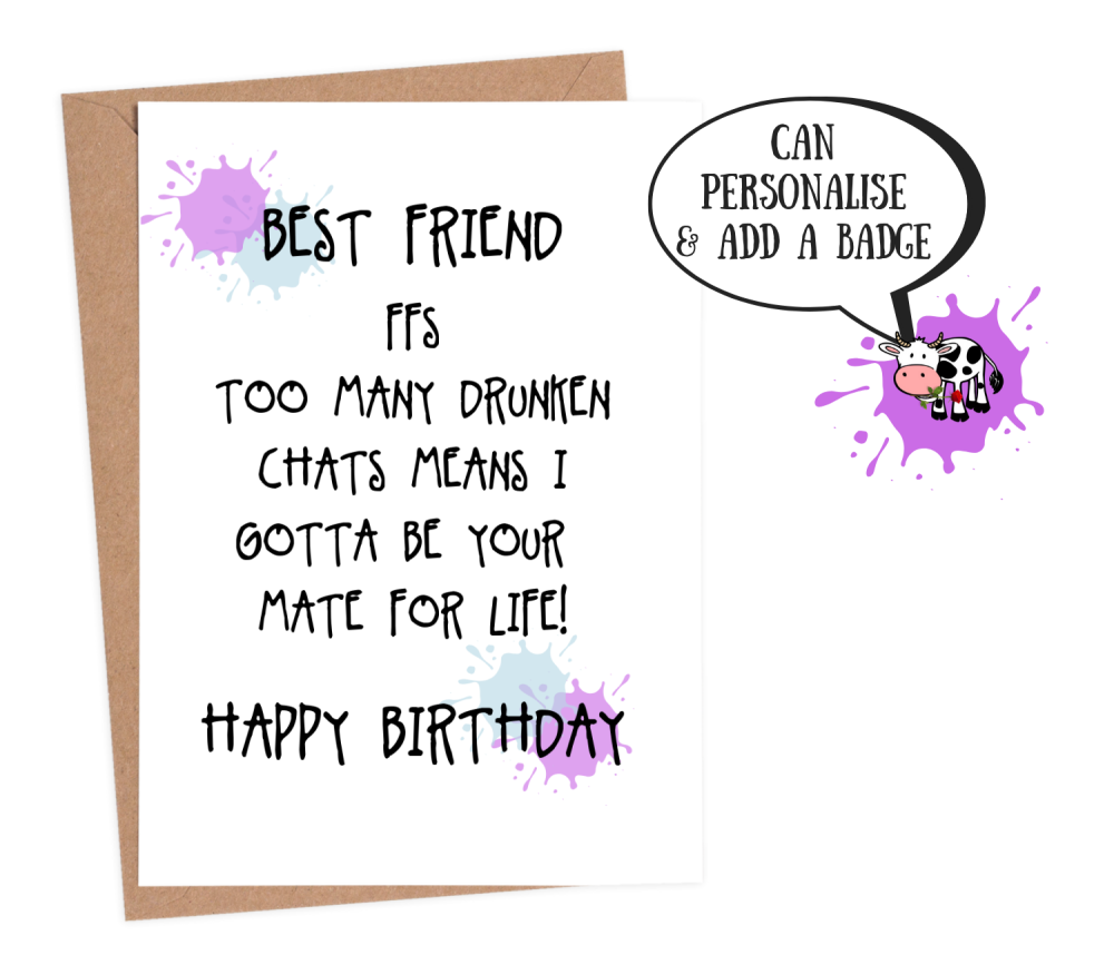 Best friend card funny | funny happy birthday card | personalised