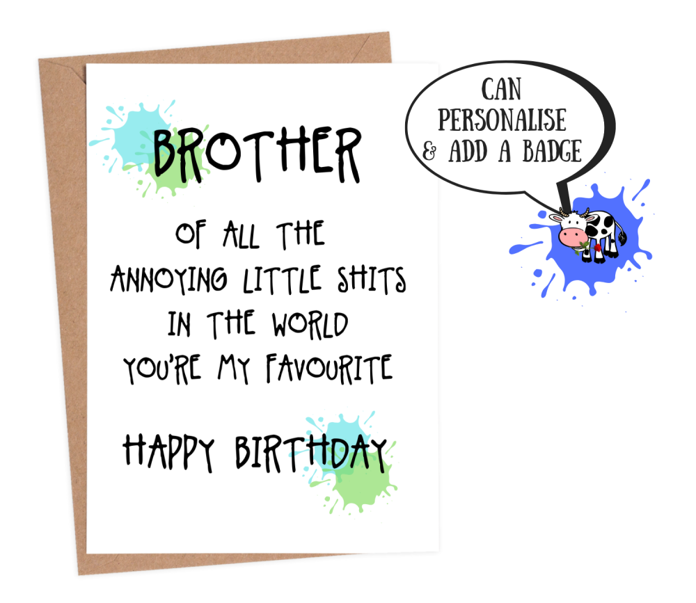 brother birthday card funny