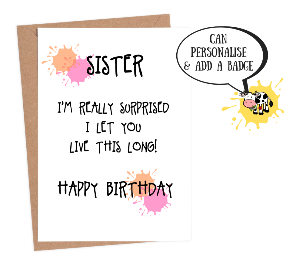 sister birthday card funny