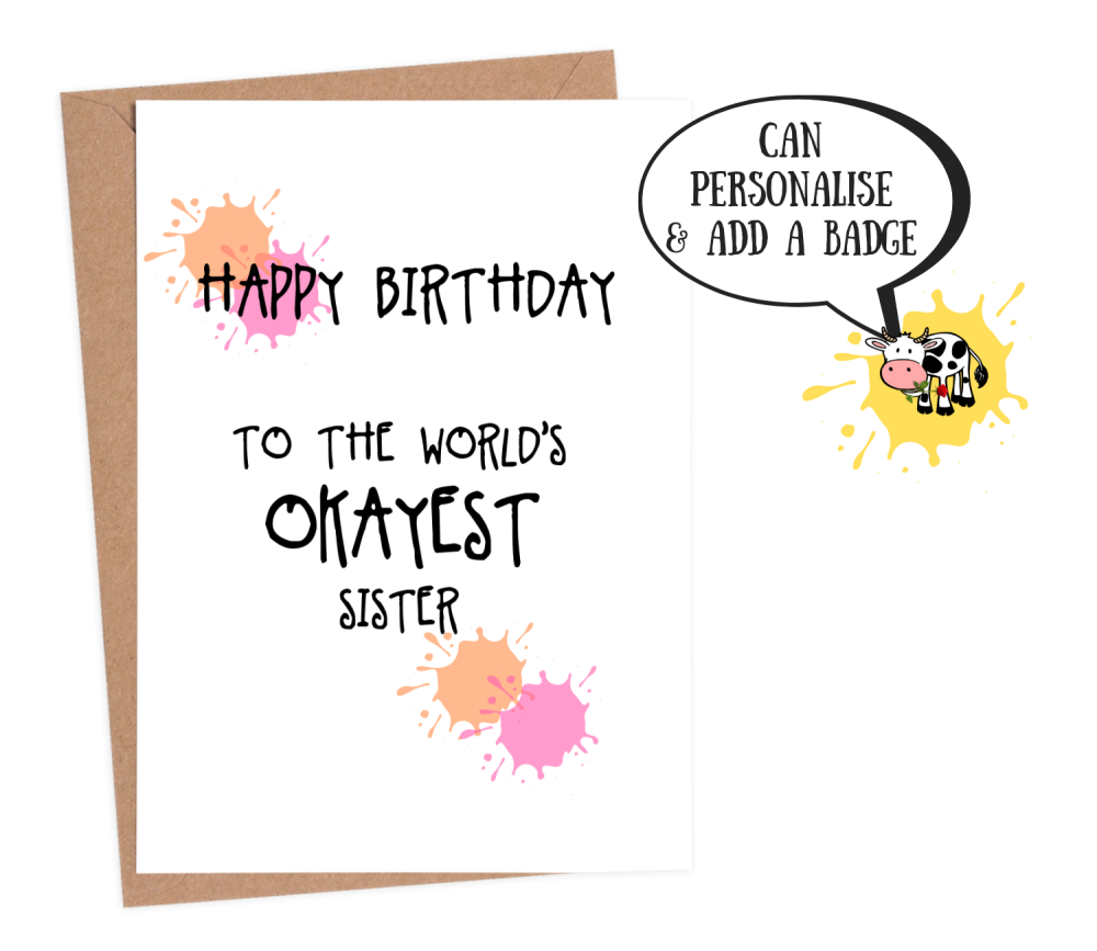 sister birthday card funny