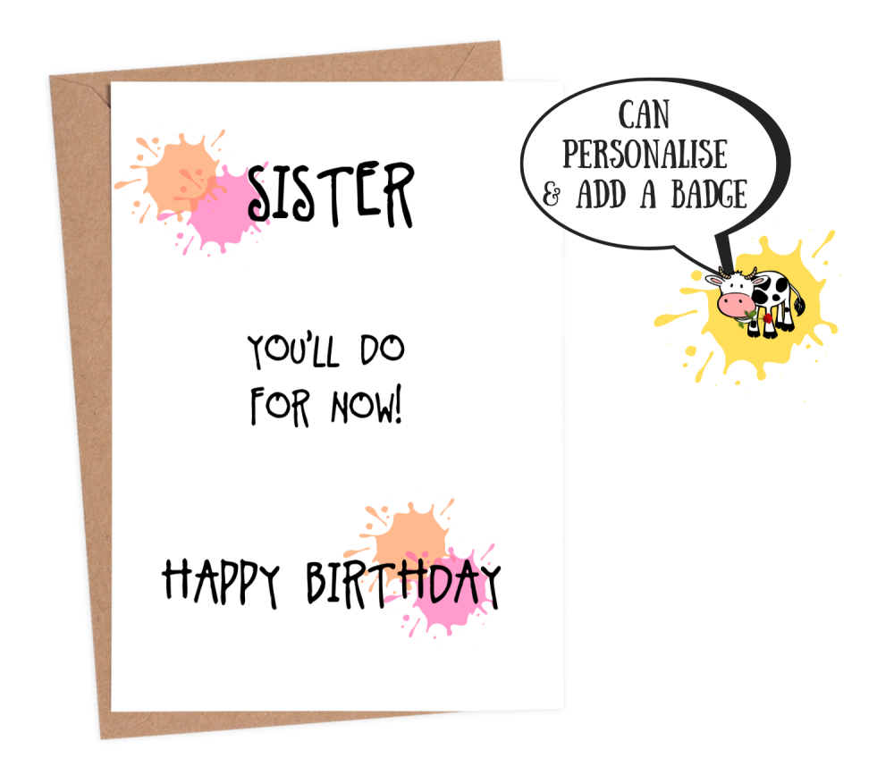 sister birthday card funny