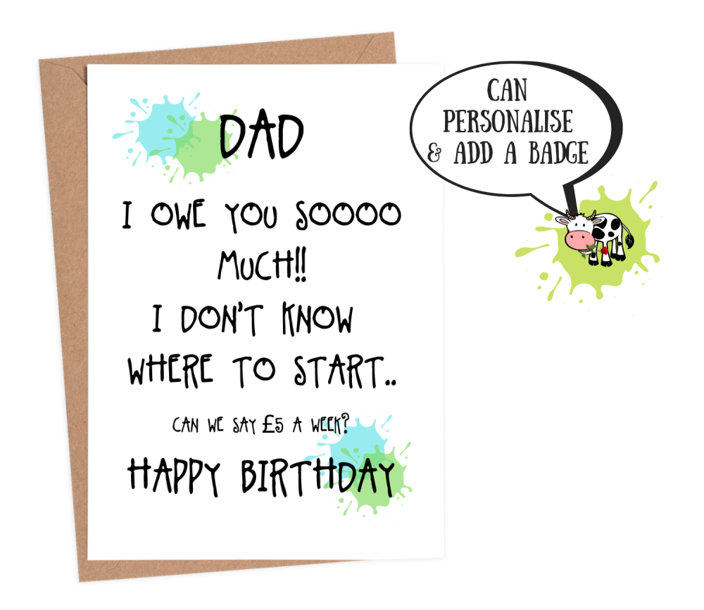 funny birthday card for dad