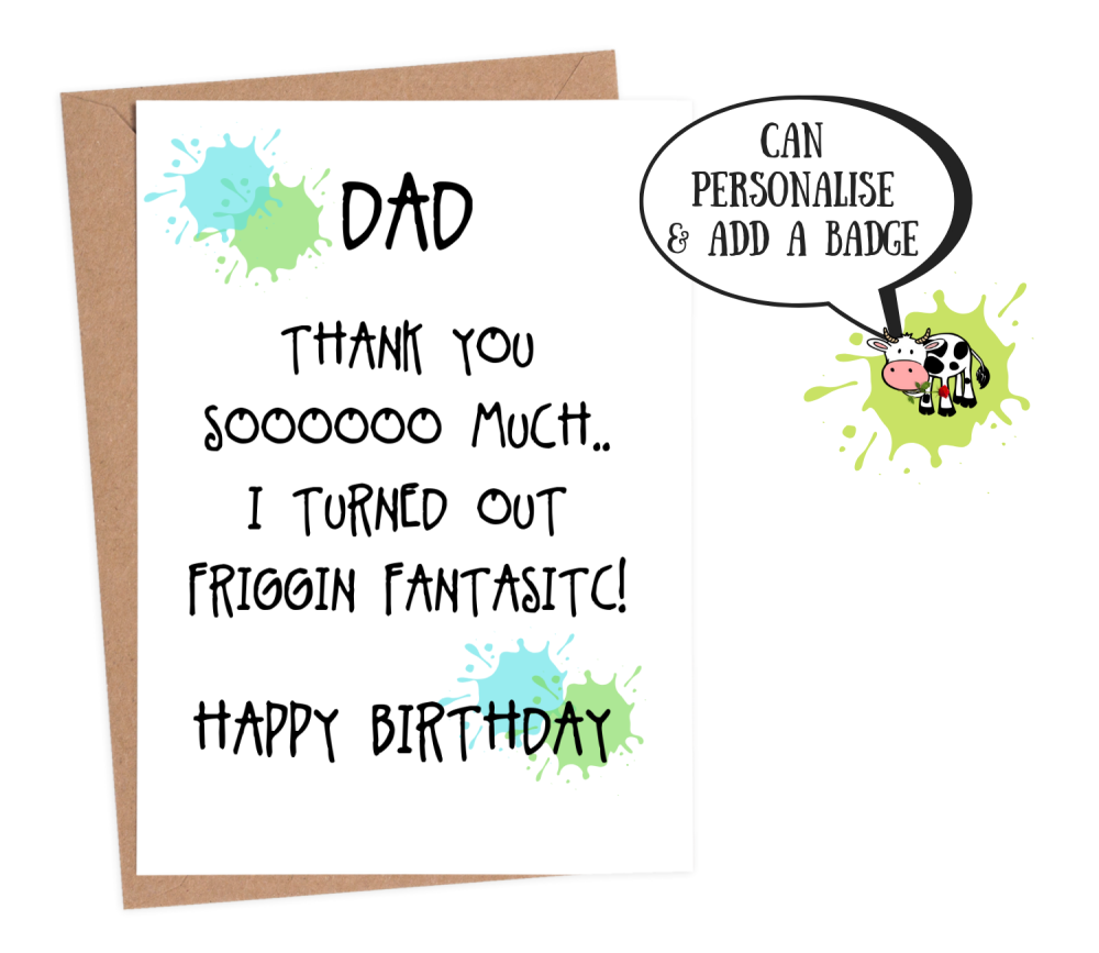 funny birthday card for dad