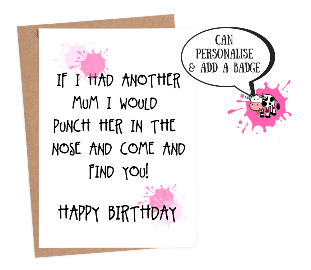 funny birthday card for mum