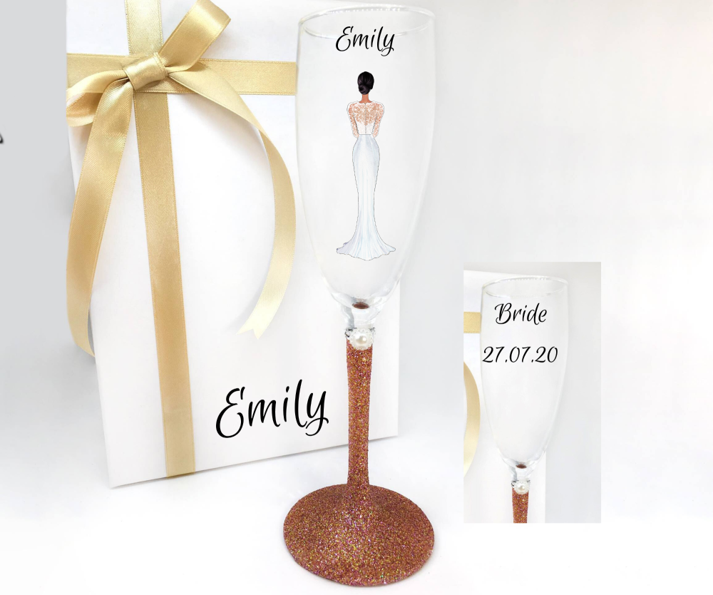 Bride champagne glass
