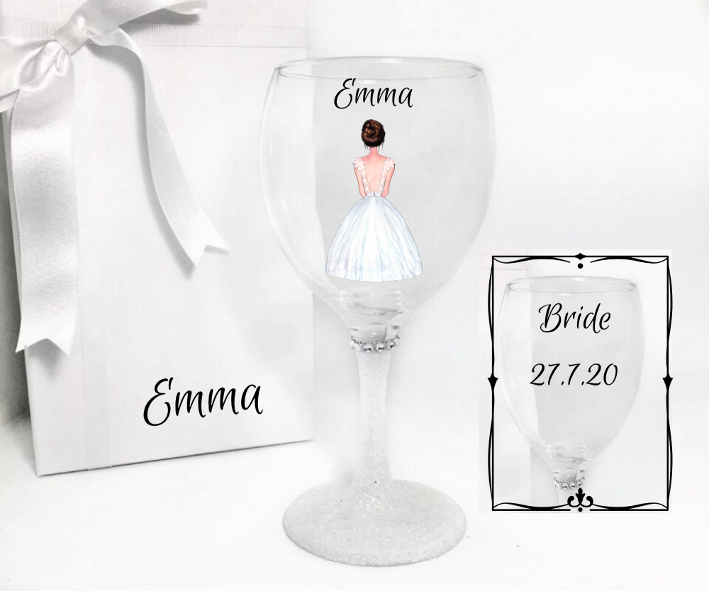 Bride wine glass