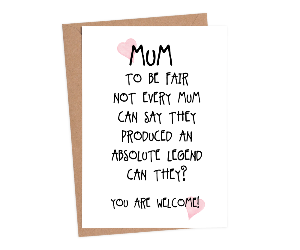 sarcastic mothers day card