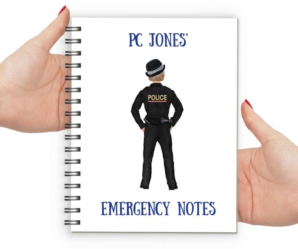 Police Woman Emergency Notes Notebook