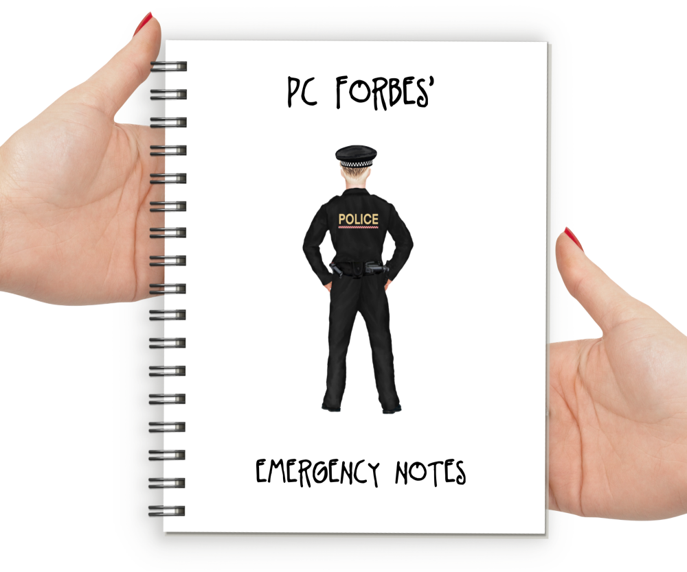 Police Man Emergency Notes Notebook