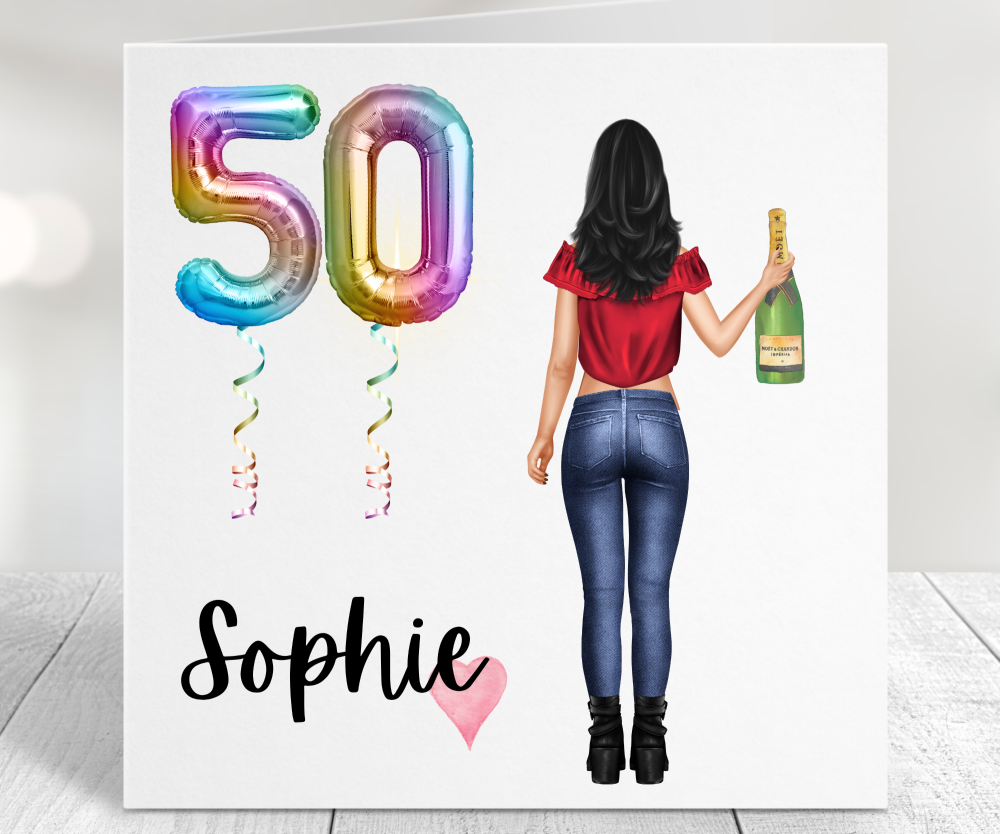 female 50th birthday card