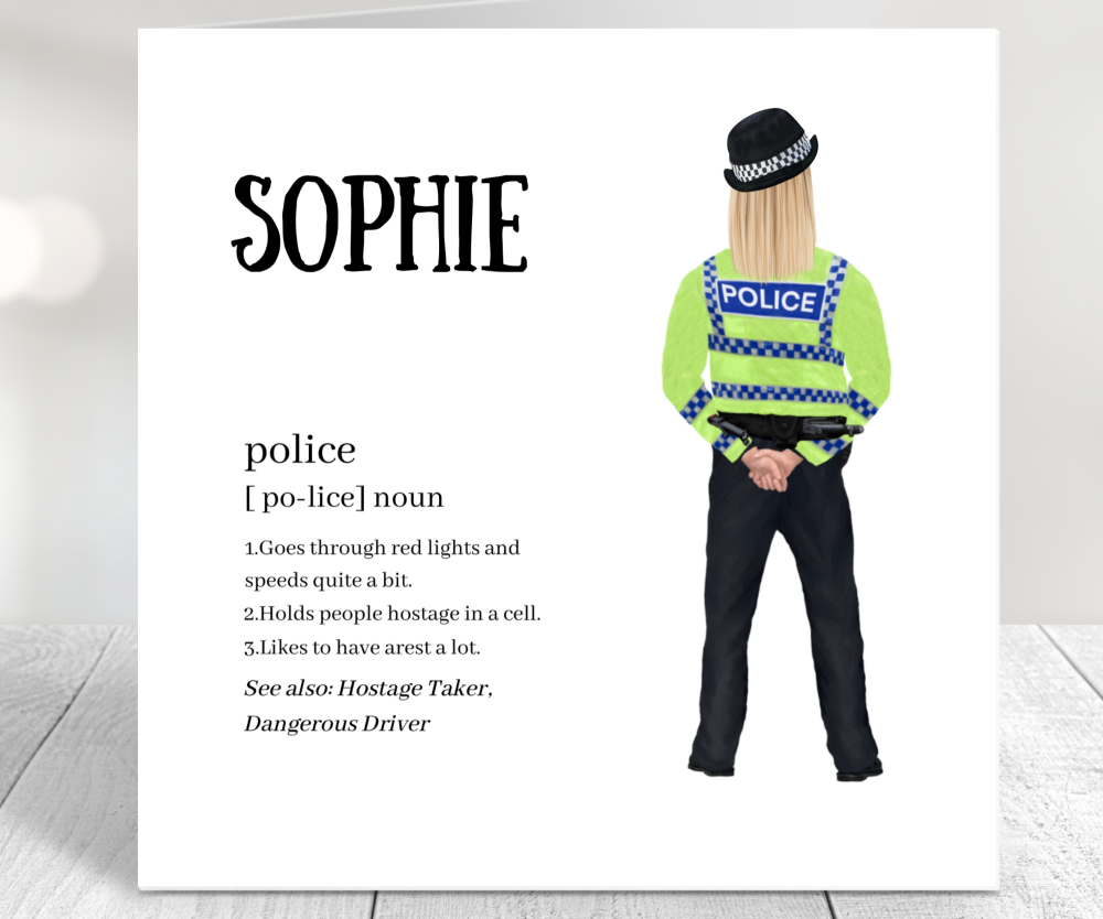 police birthday card
