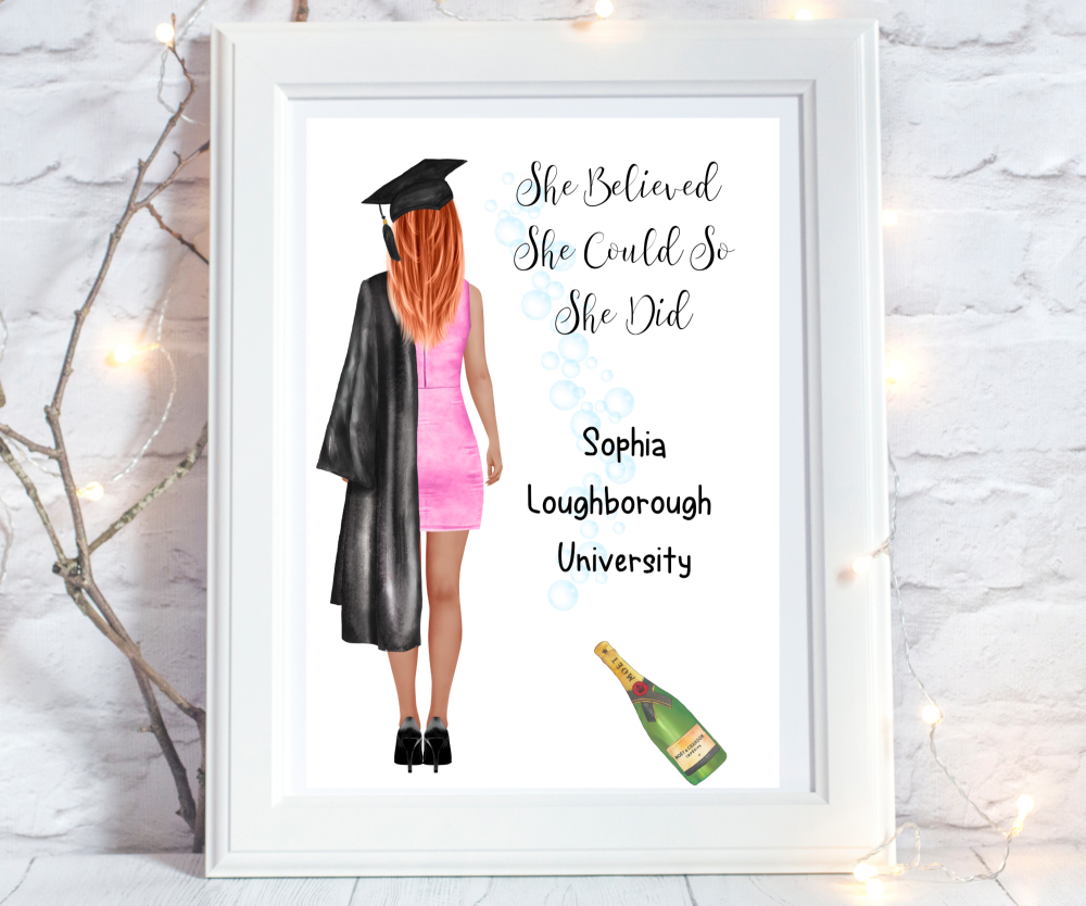 personalised graduation print for her uk