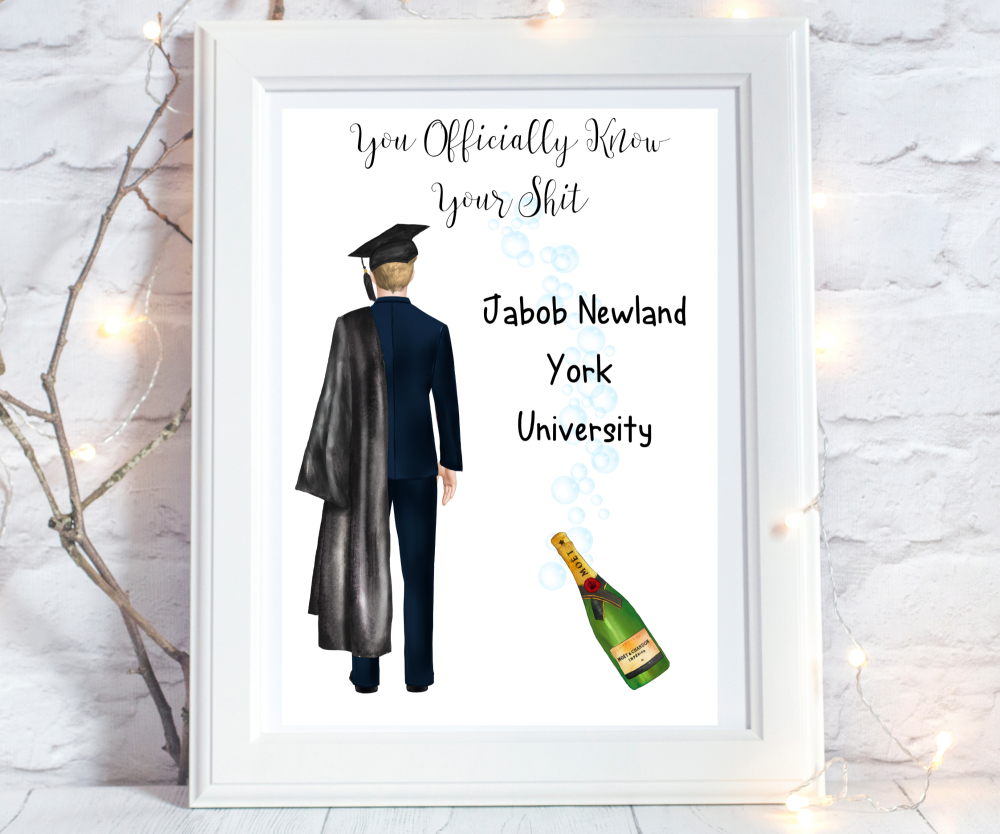 personalised graduation print for him uk