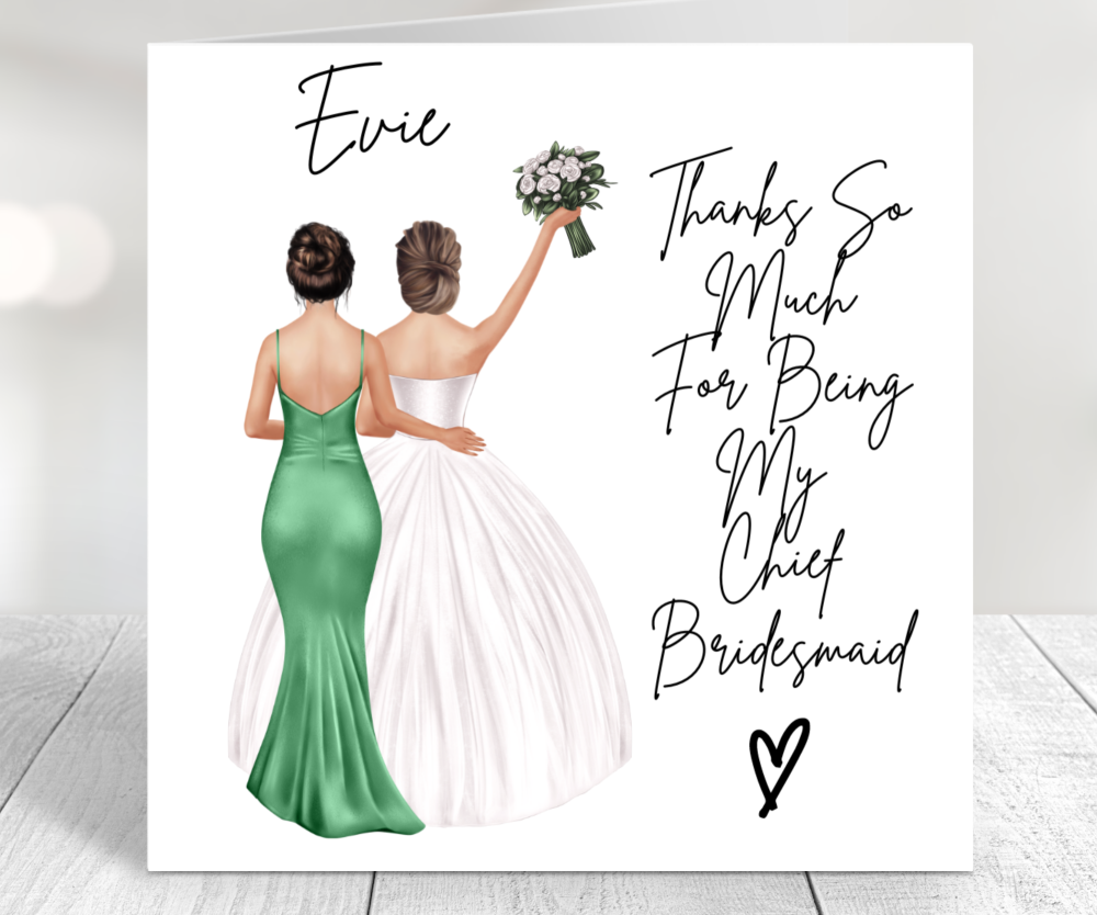 thank you chief bridesmaid card