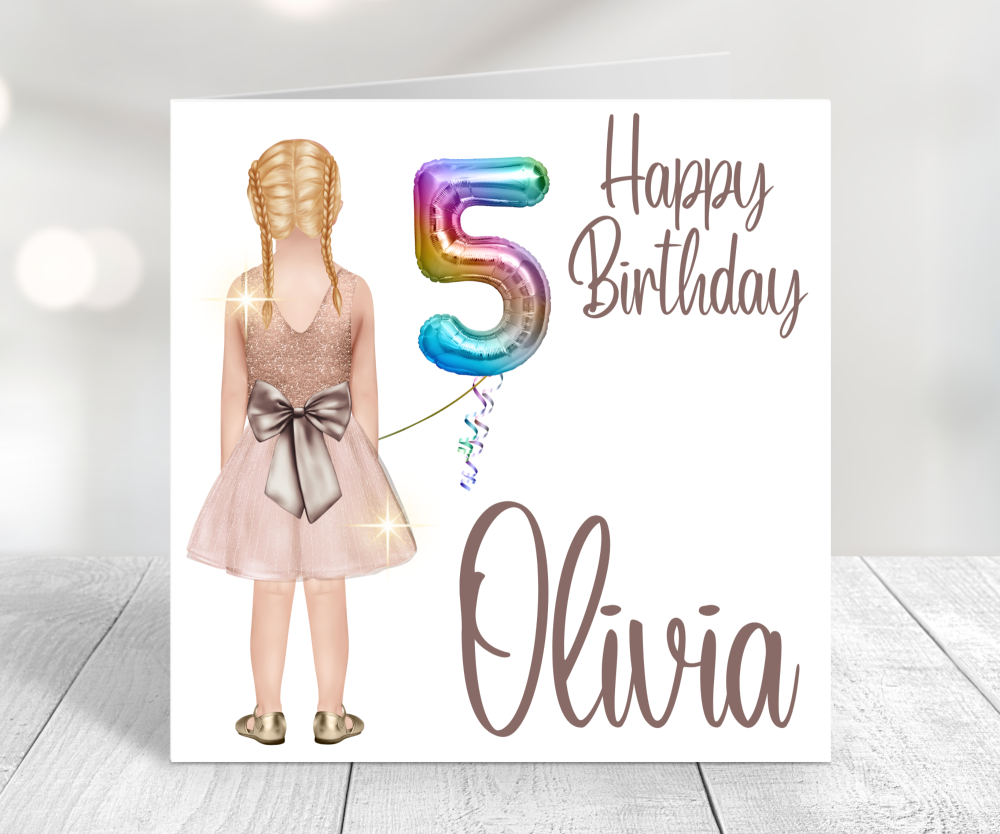 5th birthday card girl